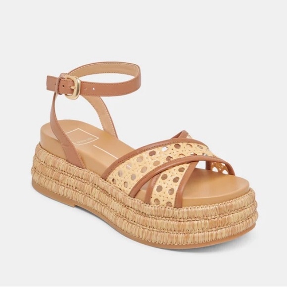 dolce vita Wriley Sandals Saddle Woven Raffia - Picture 1 of 7